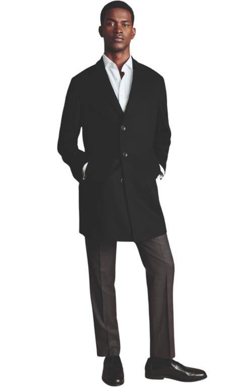 Charles Tyrwhitt Wool Overwool Coat In Black