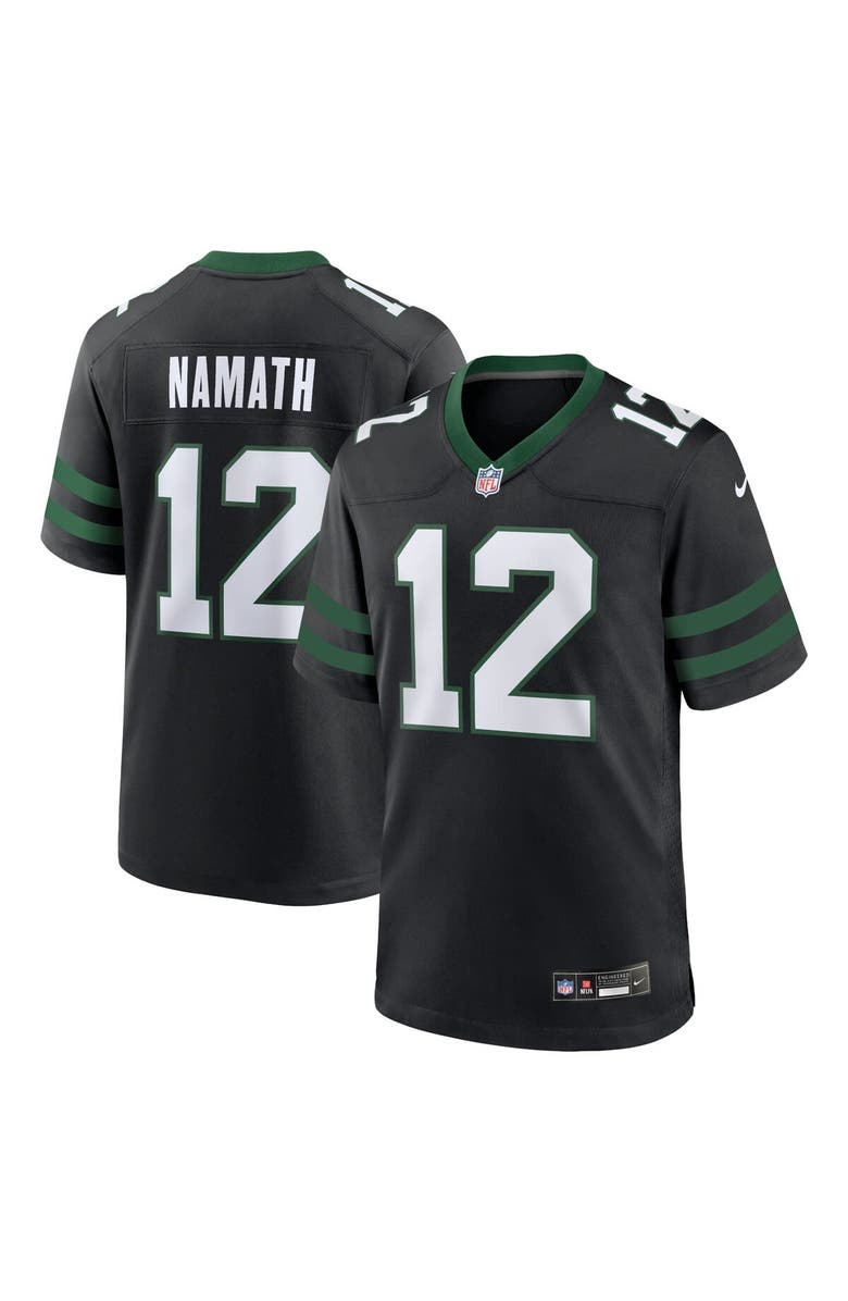 Nike Men's Nike Joe Namath Legacy Black New York Jets Alternate Retired Player Game Jersey, Alternate, color, Black