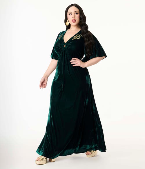 Smak Parlour Plus Size Cut Out Knit Maxi Dress In Green