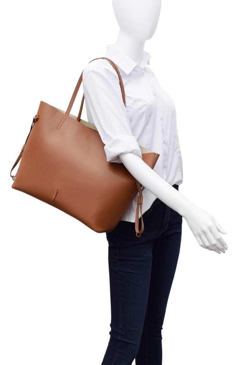 Thacker Kiera Leather Tote, Alternate, color, Cognac