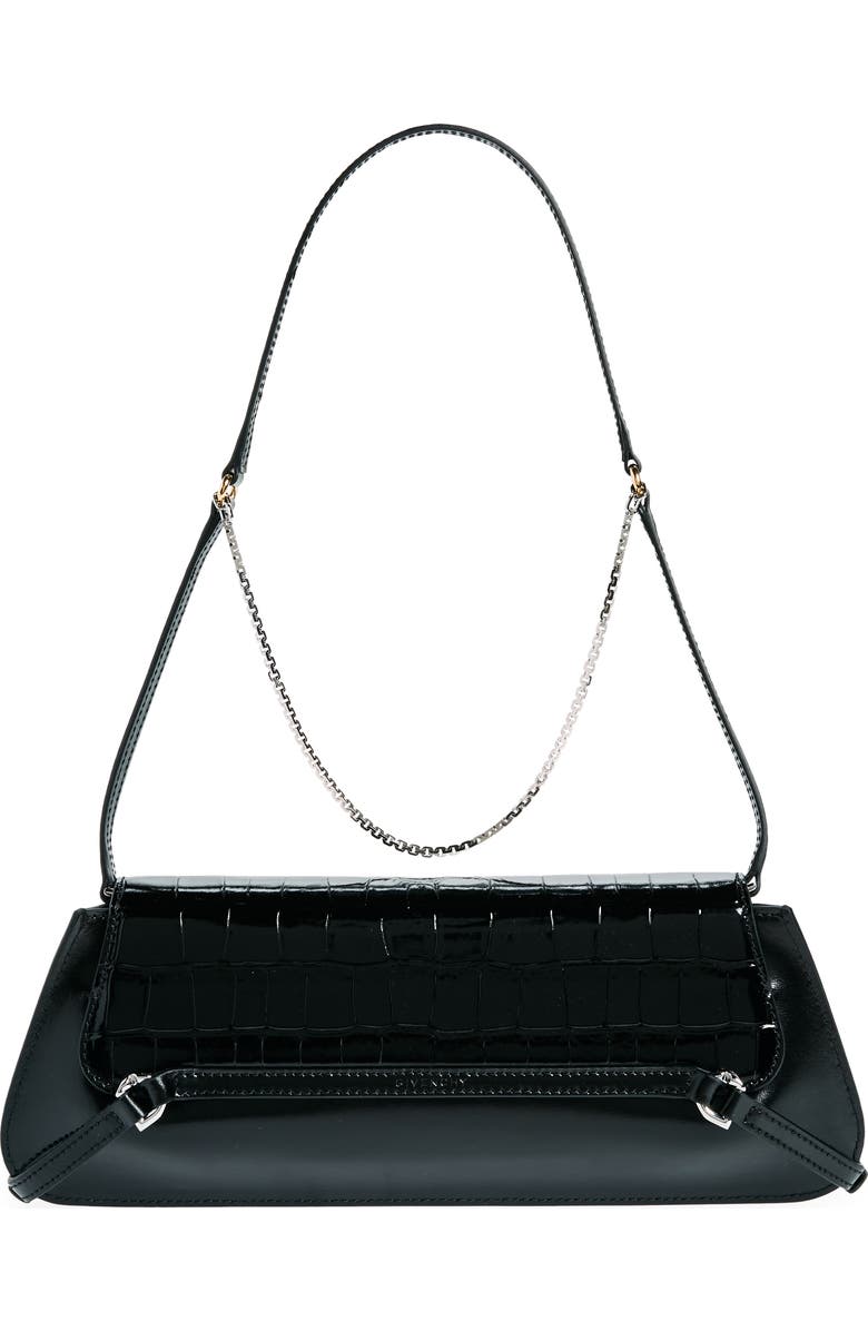 Givenchy Voyou Croc Embossed Leather Shoulder Bag, Alternate, color,