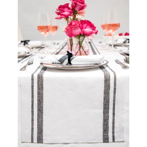 Linen Table Runner - French Stripe