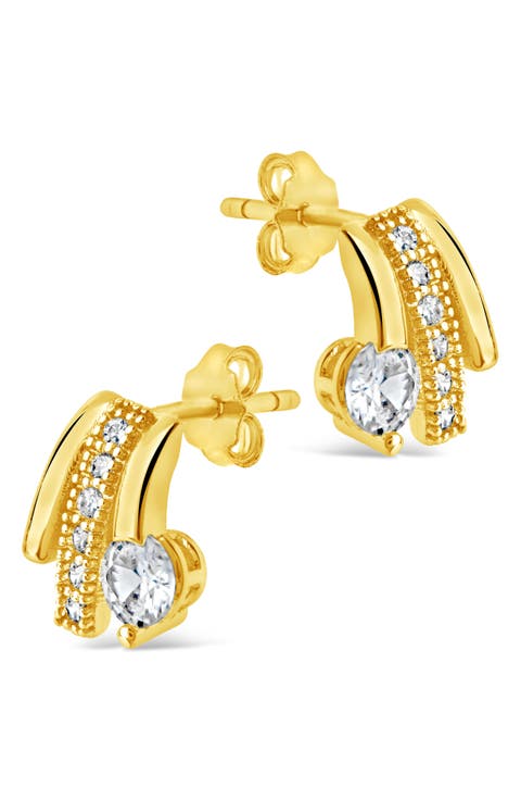 Rosie Cubic Zirconia Triple Prong Stud Earrings