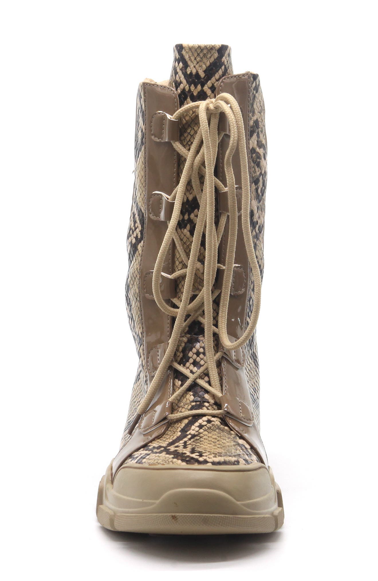 CAPE ROBBIN Brooke Snake Embossed Lace-Up Boot (Women) | Nordstromrack