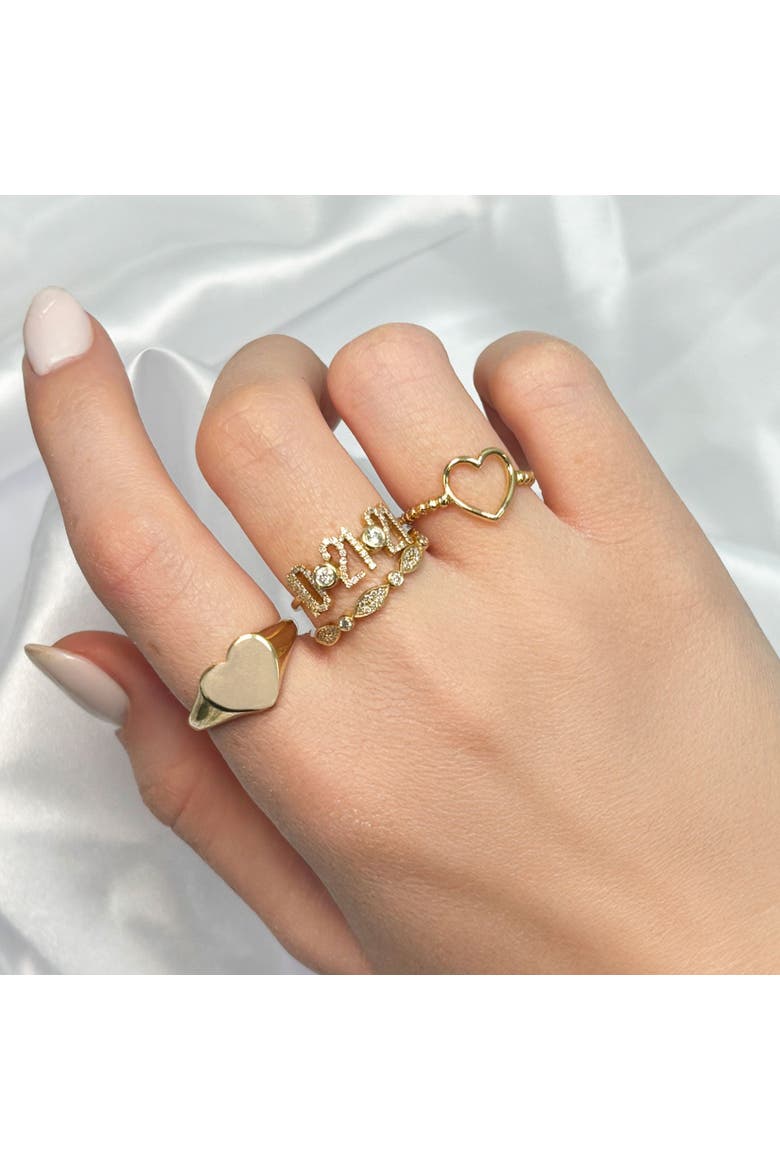 Gold Open Heart Ring, Alternate, color, Yellow Gold
