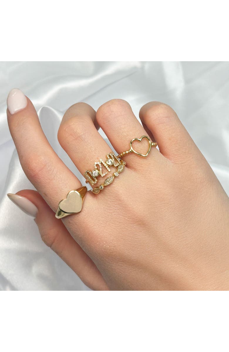 The Lovery Fine Jewelry Gold Open Heart Ring, Alternate, color, Yellow Gold