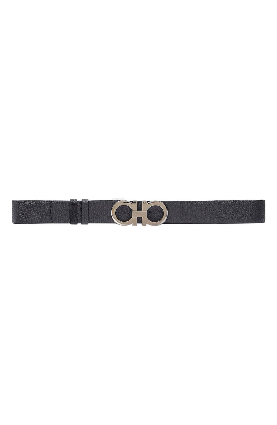 Salvatore Ferragamo Gancini reversible leather belt with gold interlocking buckle