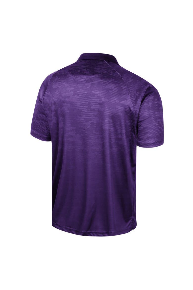 Men's Colosseum Purple Kansas State Wildcats Honeycomb Raglan Polo, Alternate, color, Purple