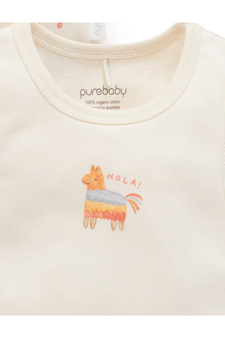 2 Pack Short Sleeve Ribbed Bodysuit Pinata, Alternate, color, Pinata Print