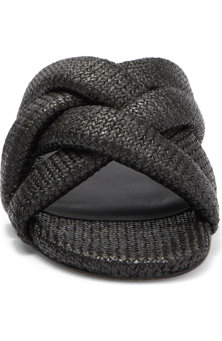 Stuart Weitzman Crossover Raffia Slide Sandal, Alternate, color,