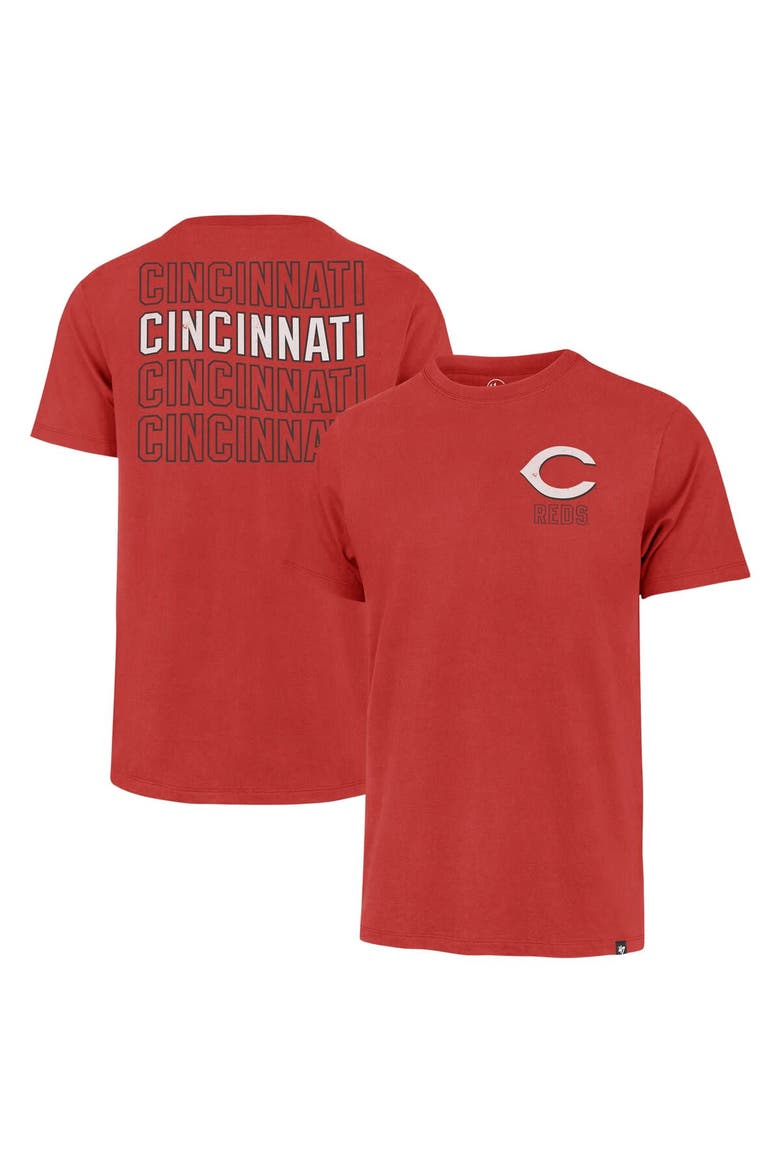 Men's '47 Red Cincinnati Reds Hang Back Franklin T-Shirt, Alternate, color, Red