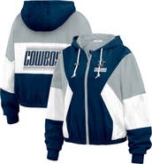 WEAR by Erin Andrews Women's WEAR by Erin Andrews  Navy Dallas Cowboys Color Block Full-Zip Windbreaker Jacket