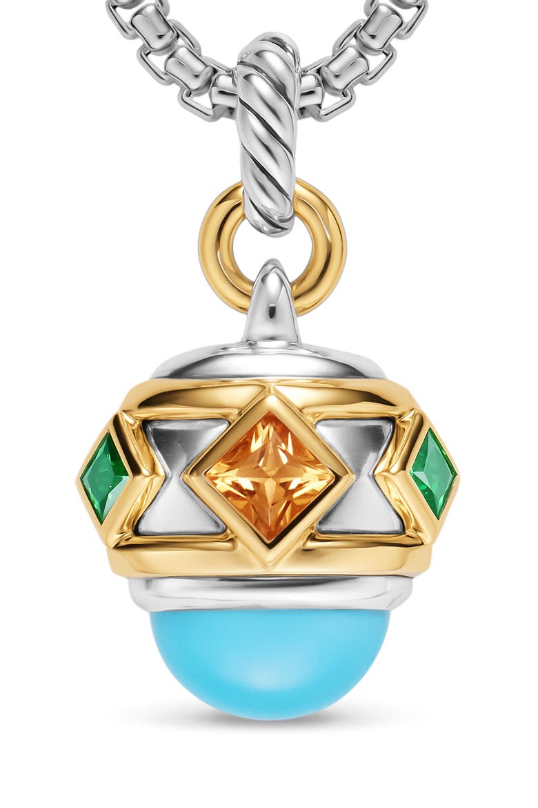 Renaissance Amulet in 18K Yellow Gold, 29m, Alternate, color, TSAVORITE