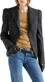 7 For All Mankind High Shoulder Wool Blazer