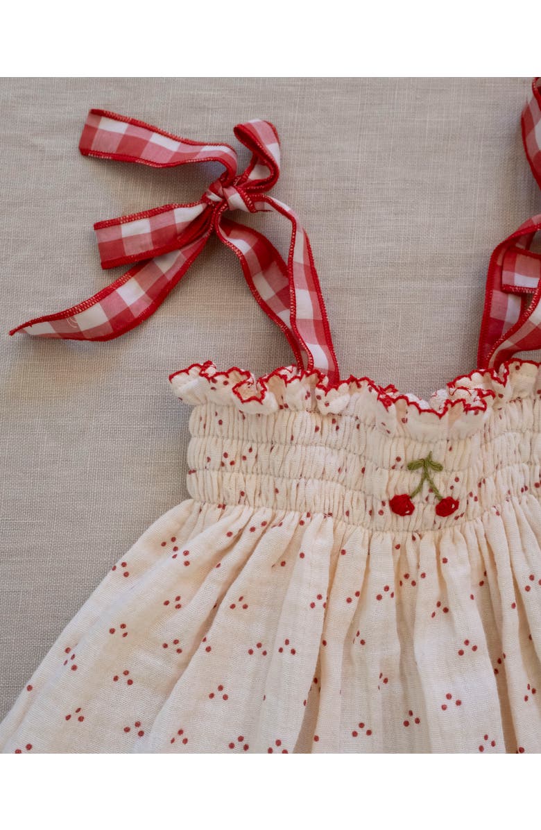 Wild Wawa Embroidered Smock Set, Alternate, color, Red Dot/Cherry