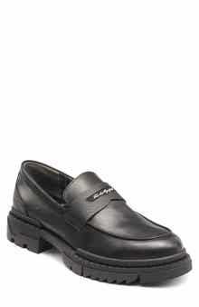 KARL LAGERFELD PARIS Recycled Leather Penny Loafer