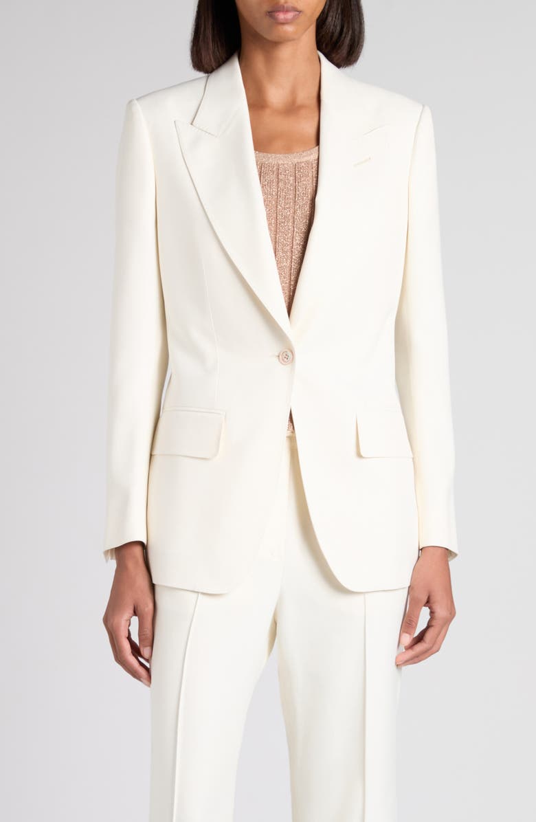 TOM FORD Wallis Twill Blazer, Main, color, Jb005 Cream