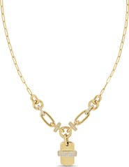 Bony Levy Varda 18k Gold Diamond Dog Tag Statement Necklace