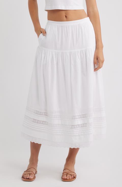 Pintucked Midi Skirt