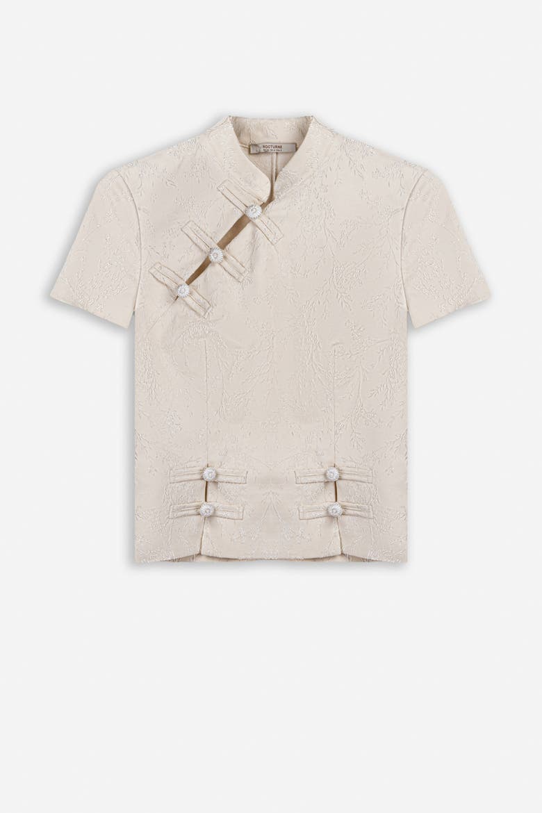 Chinese Button Accessory Blouse, Alternate, color, Ivory