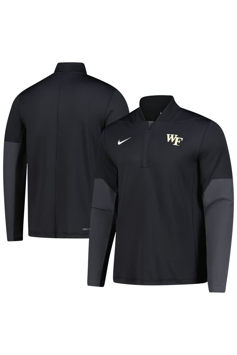 Men's Nike  Black Wake Forest Demon Deacons Dri-FIT Half-Zip Pullover, Main, color, Black