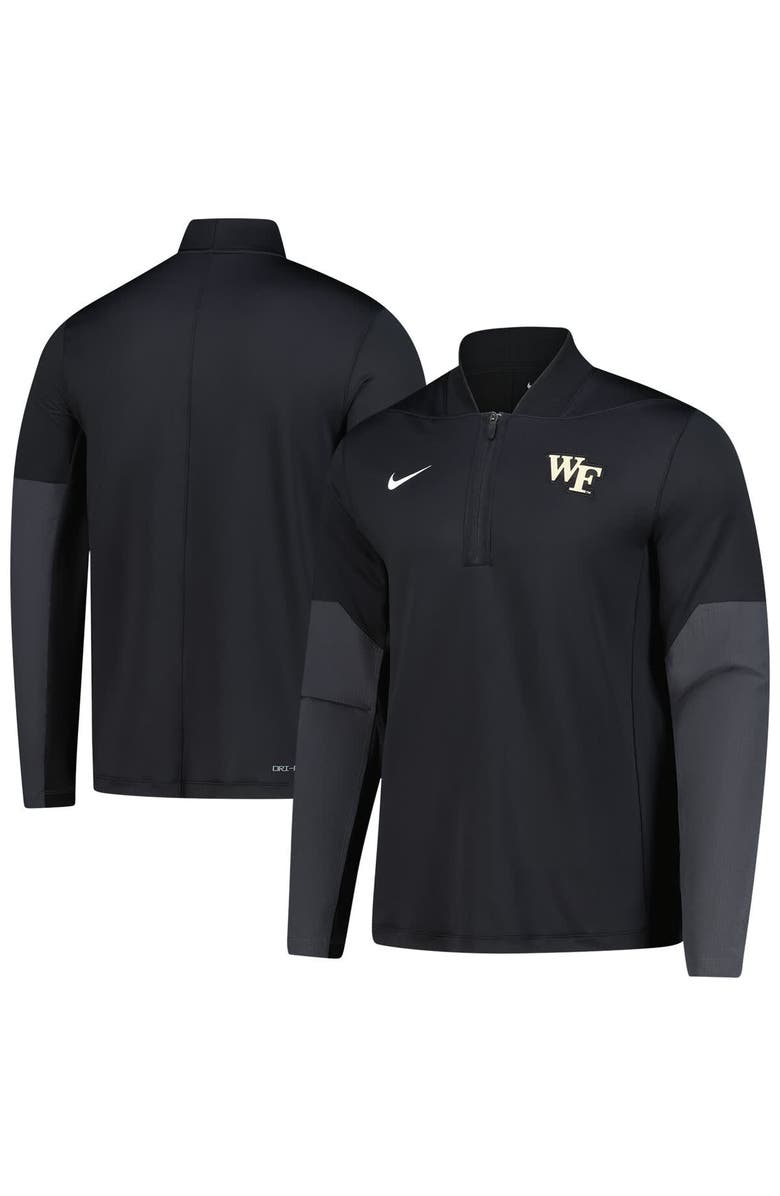 Nike Men's Nike  Black Wake Forest Demon Deacons Dri-FIT Half-Zip Pullover, Main, color, Black