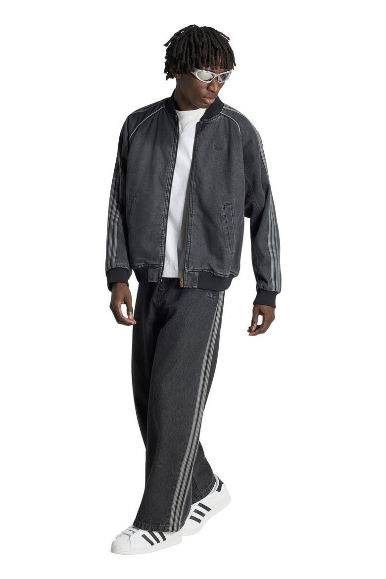 Adicolor Denim Track Jacket, Alternate, color, TRUE BLACK DENIM