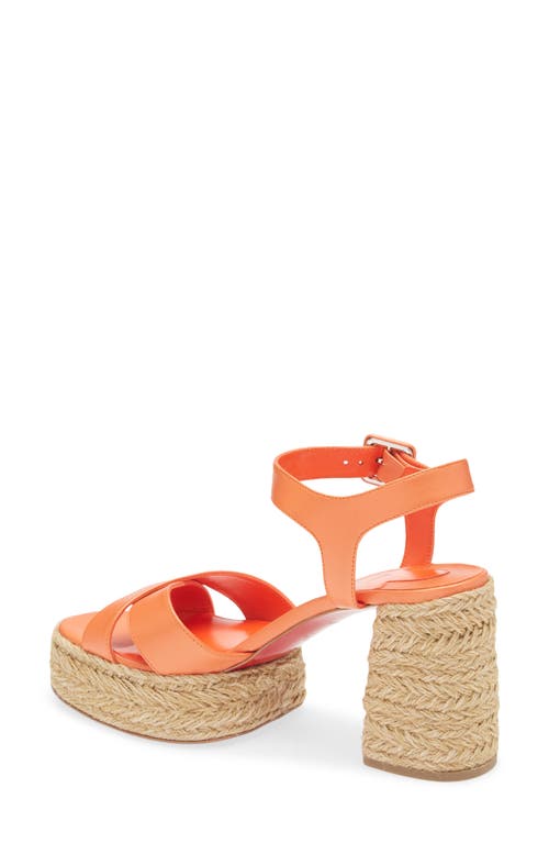 Christian Louboutin Calakala Espadrille Platform Sandal In Orange