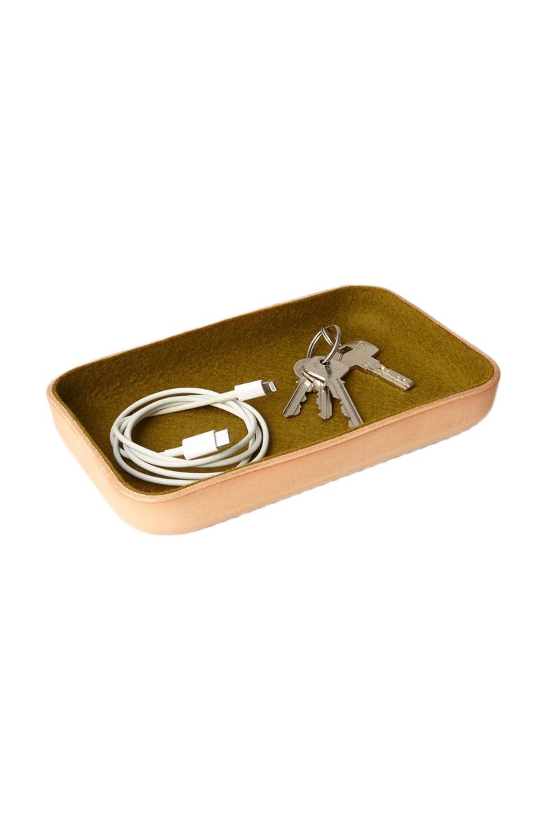 Kawabon Leather/Merino Wool Small Tray, Alternate, color, Golden Moss Vachetta