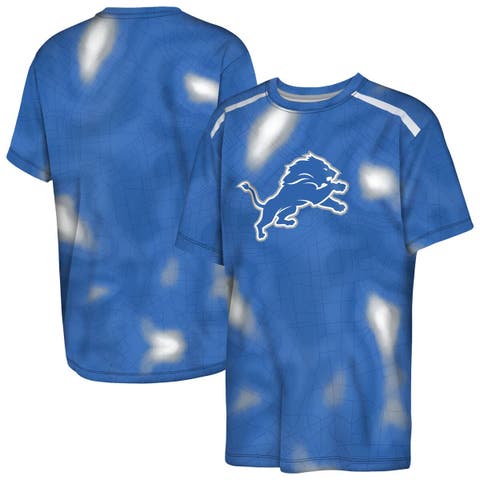 Youth Outerstuff Blue Detroit Lions End Zone Dri-Tek T-Shirt