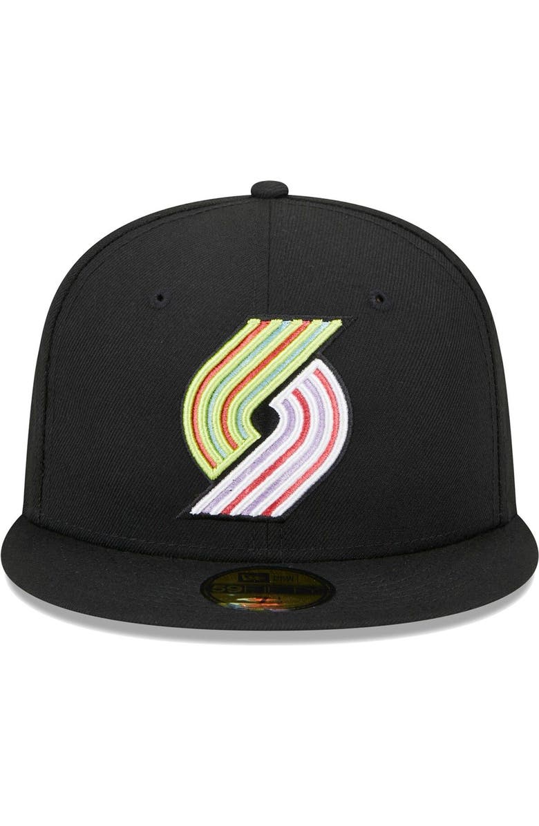 New Era Men's New Era Black Portland Trail Blazers Color Pack 59FIFTY Fitted Hat, Alternate, color, 