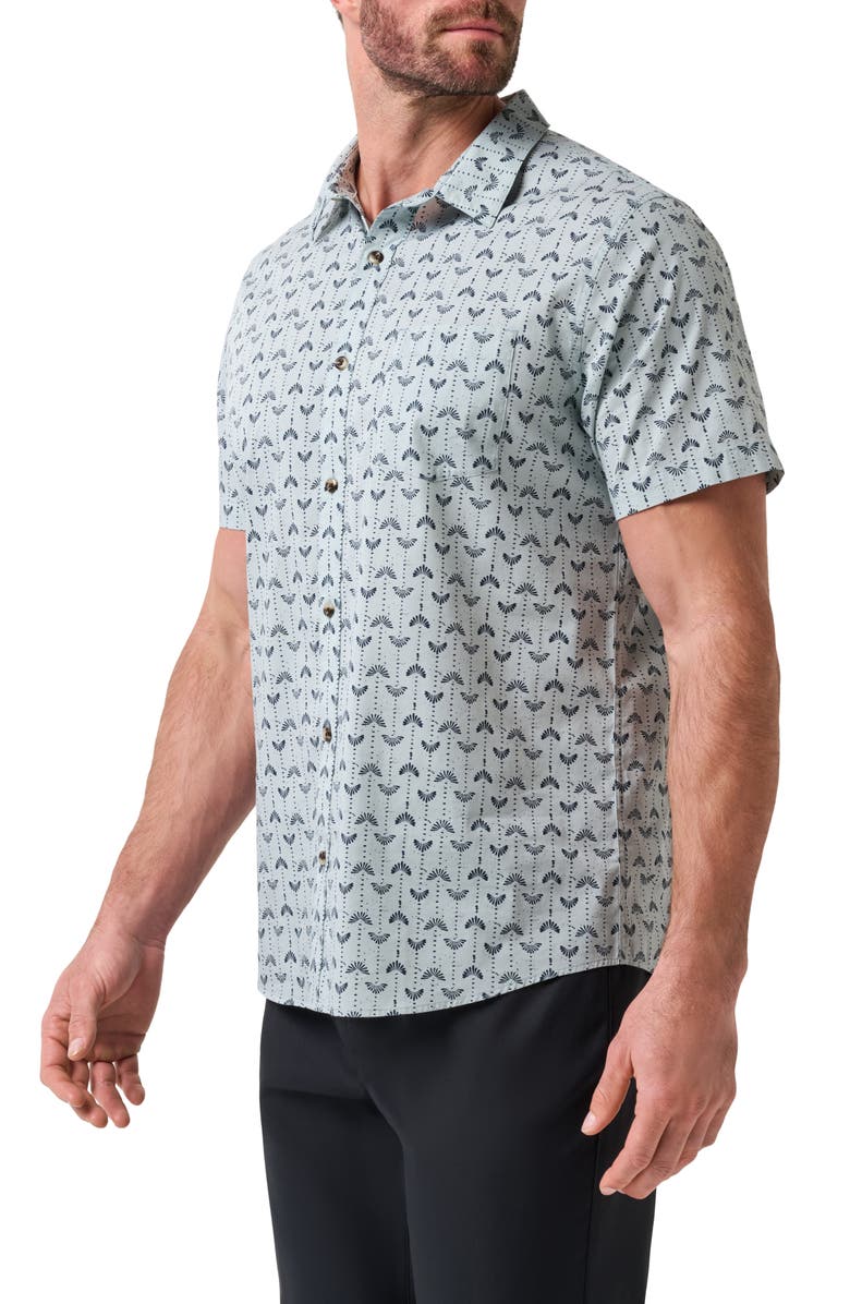 TravisMathew Clockwise Short Sleeve Button-Up Shirt, Alternate, color, Arona