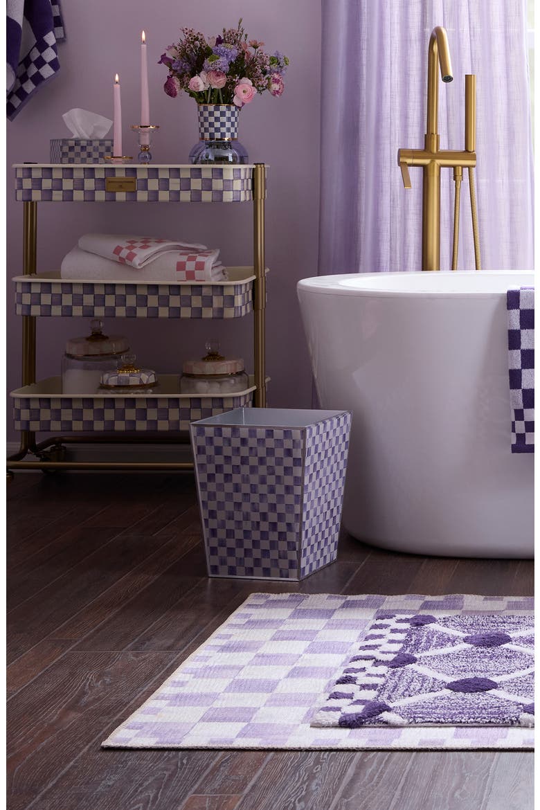 Violet Check Waste Bin, Alternate, color, VIOLET