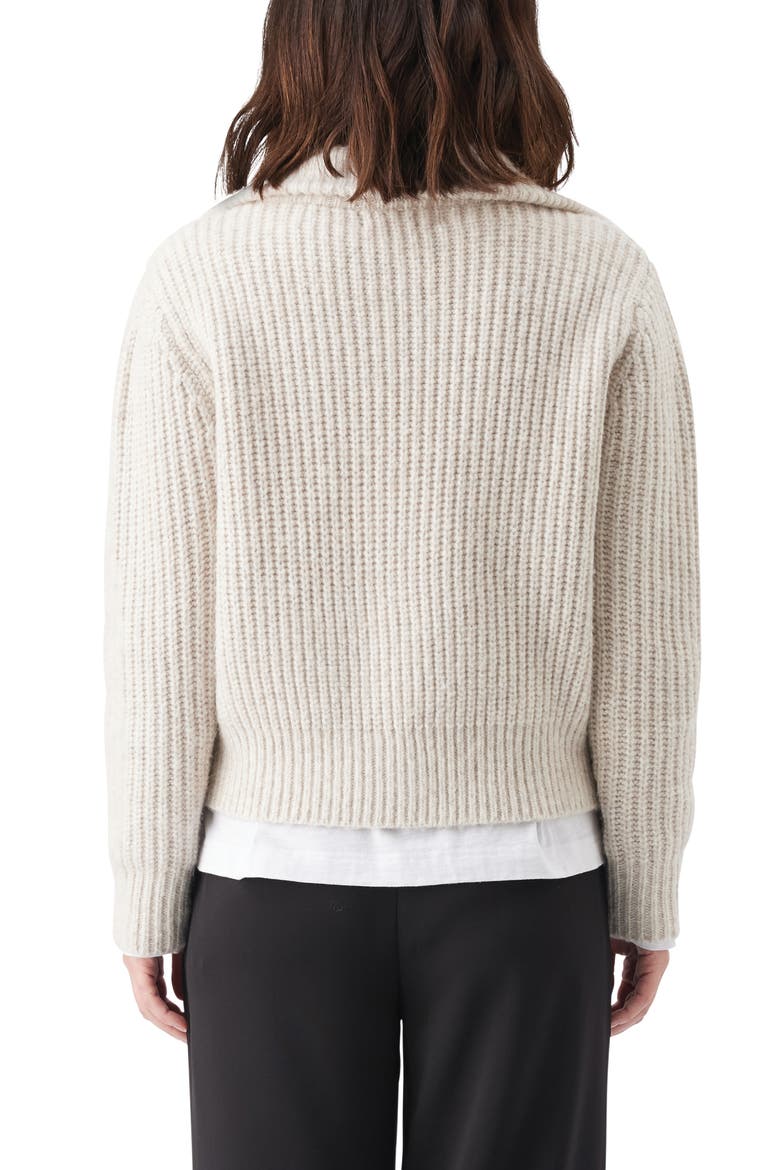Layla  Chunky Zip Up Sweater Cardigan, Alternate, color, Oat Marle
