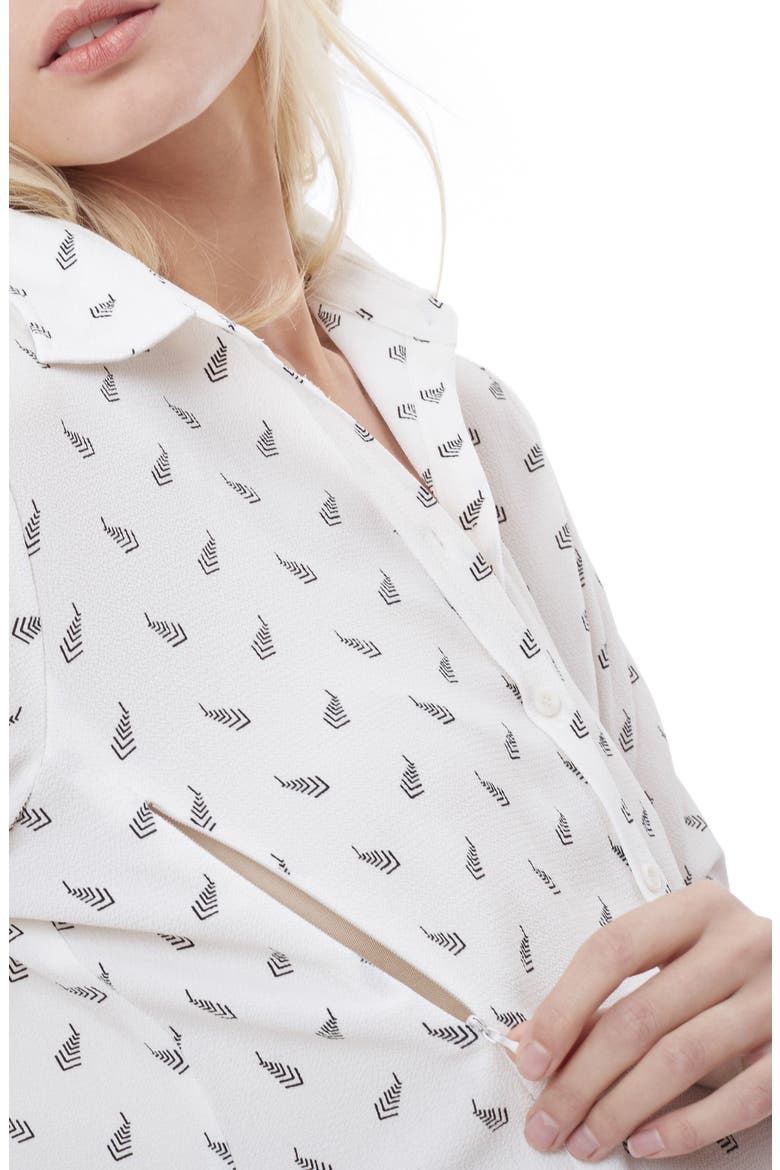 Riley Maternity/Nursing Blouse, Alternate, color, WHITE ARROW