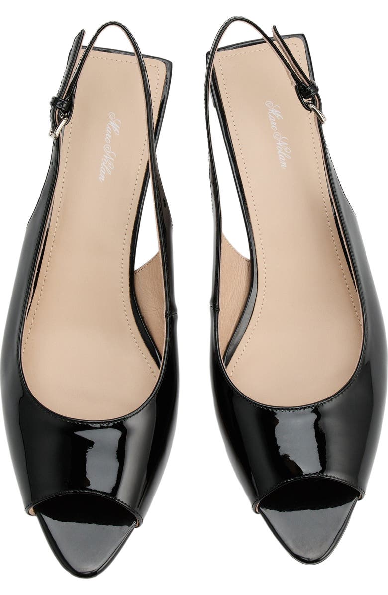 MARC NOLAN Carmen Slingback Peep Toe Heels, Alternate, color, Black Patent