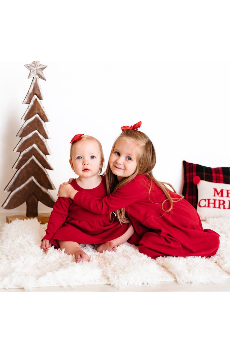 Finn + Emma Organic Twirl Dress I Scarlet Red for Baby or Toddler, Alternate, color, Scarlet Red