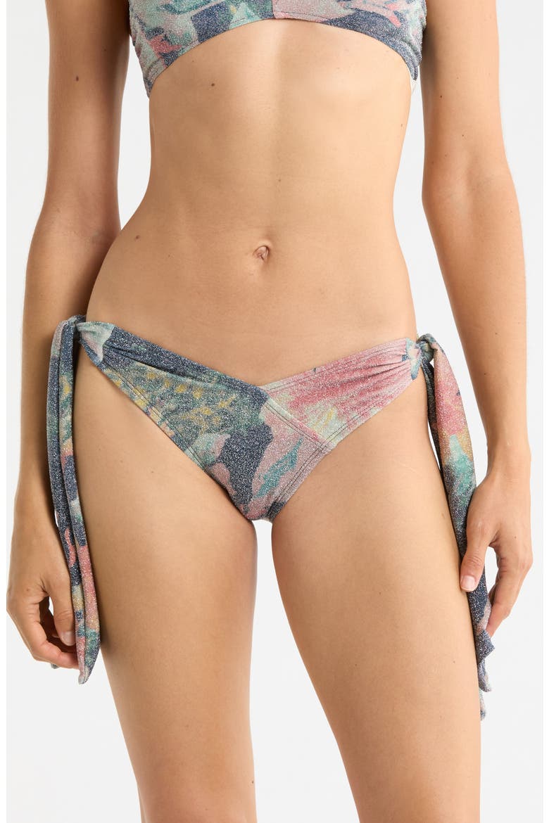 Renee Metallic Bikini Bottoms, Main, color, FLOWER RIOT