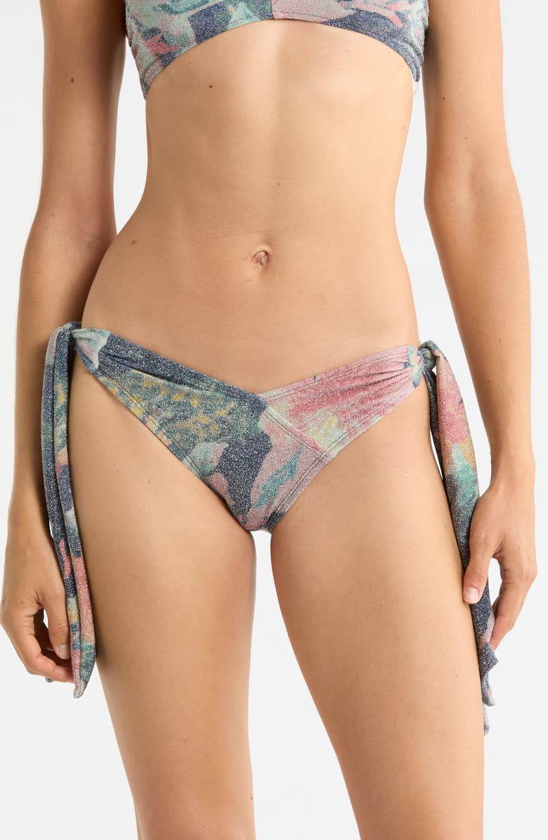free-est by Free People Renee Metallic Bikini Bottoms, Main, color, Flower Riot