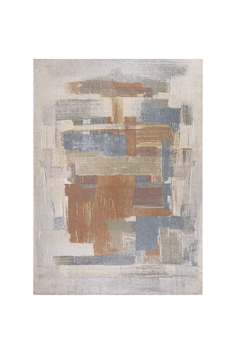 Weaver Abstract Coastal Watercolor Machine-Washable Area Rug, Alternate, color, Cream/Multi