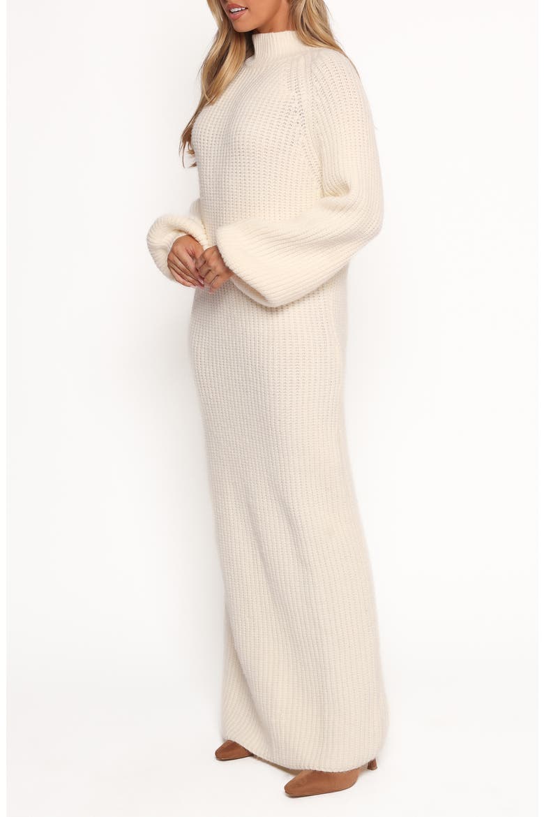 Tobin Mock Neck Long Sleeve Maxi Sweater Dress, Alternate, color, CREAM
