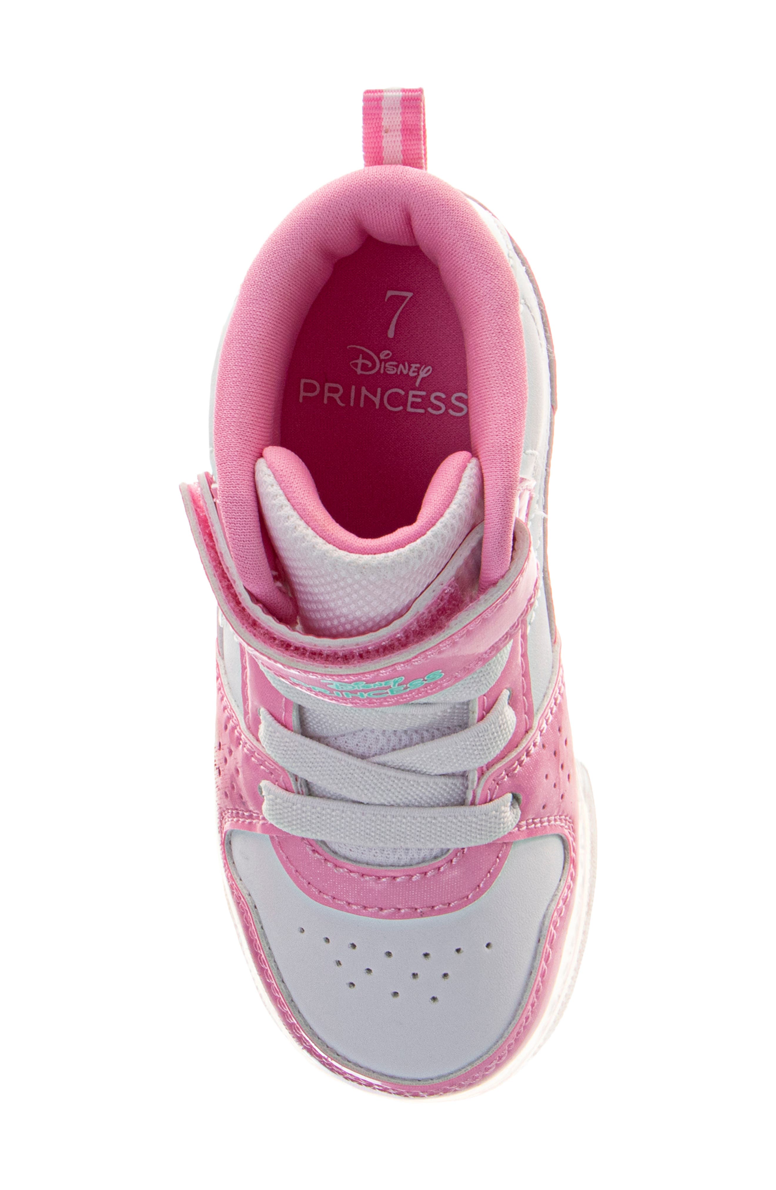 JOSMO Kids' x Disney Princess High Top Light-Up Sneaker, Alternate, color, Purple/ White