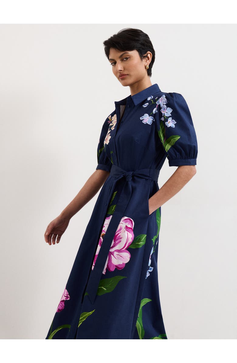Phase Eight Kerrie Floral Shirt Dress, Alternate, color, Navy