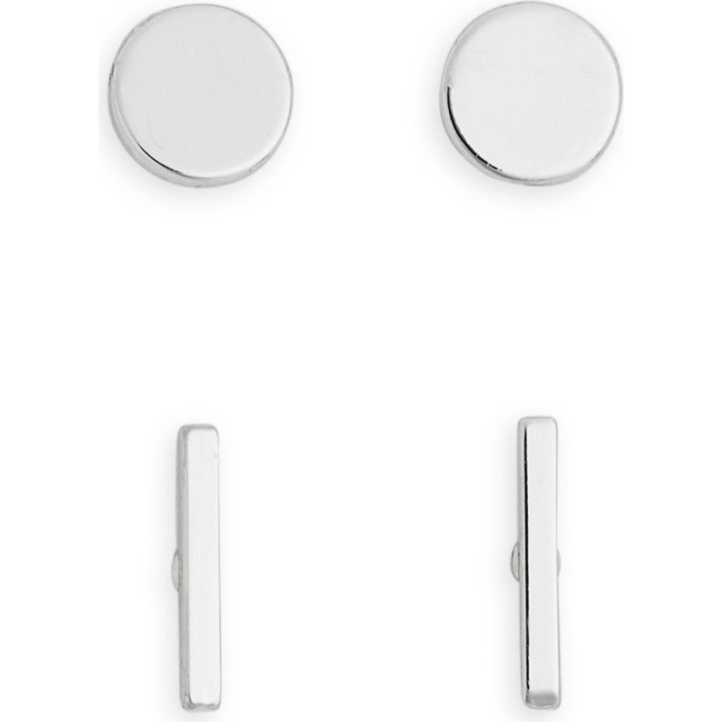 Nordstrom Rack 2-pack Stud Earrings In Silver