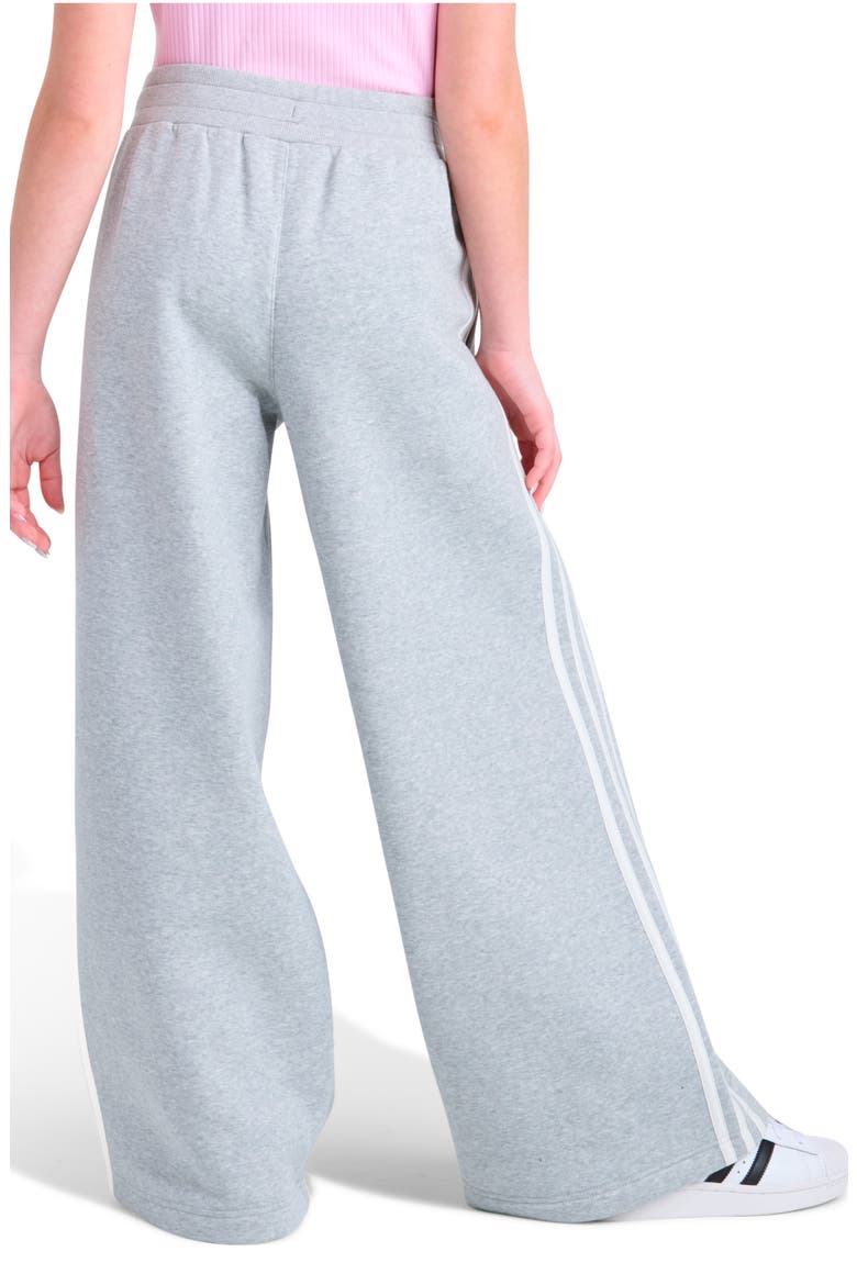 Kids' Pleated Fleece Heather Wide Leg Pants, Alternate, color, GREY HEATHER