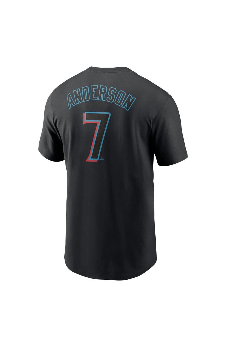 Nike Men's Nike Tim Anderson Black Miami Marlins Fuse Name & Number T-Shirt, Alternate, color, 