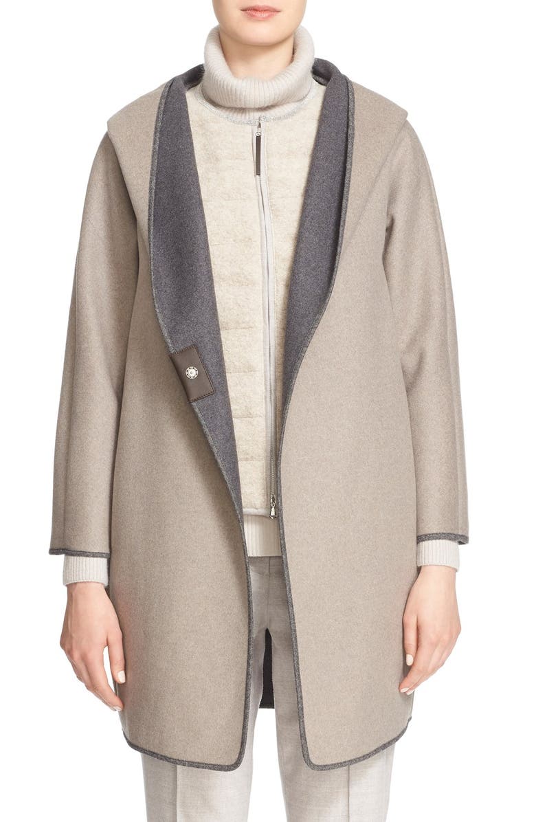 Fabiana Filippi Hooded Flannel Coat, Main, color,