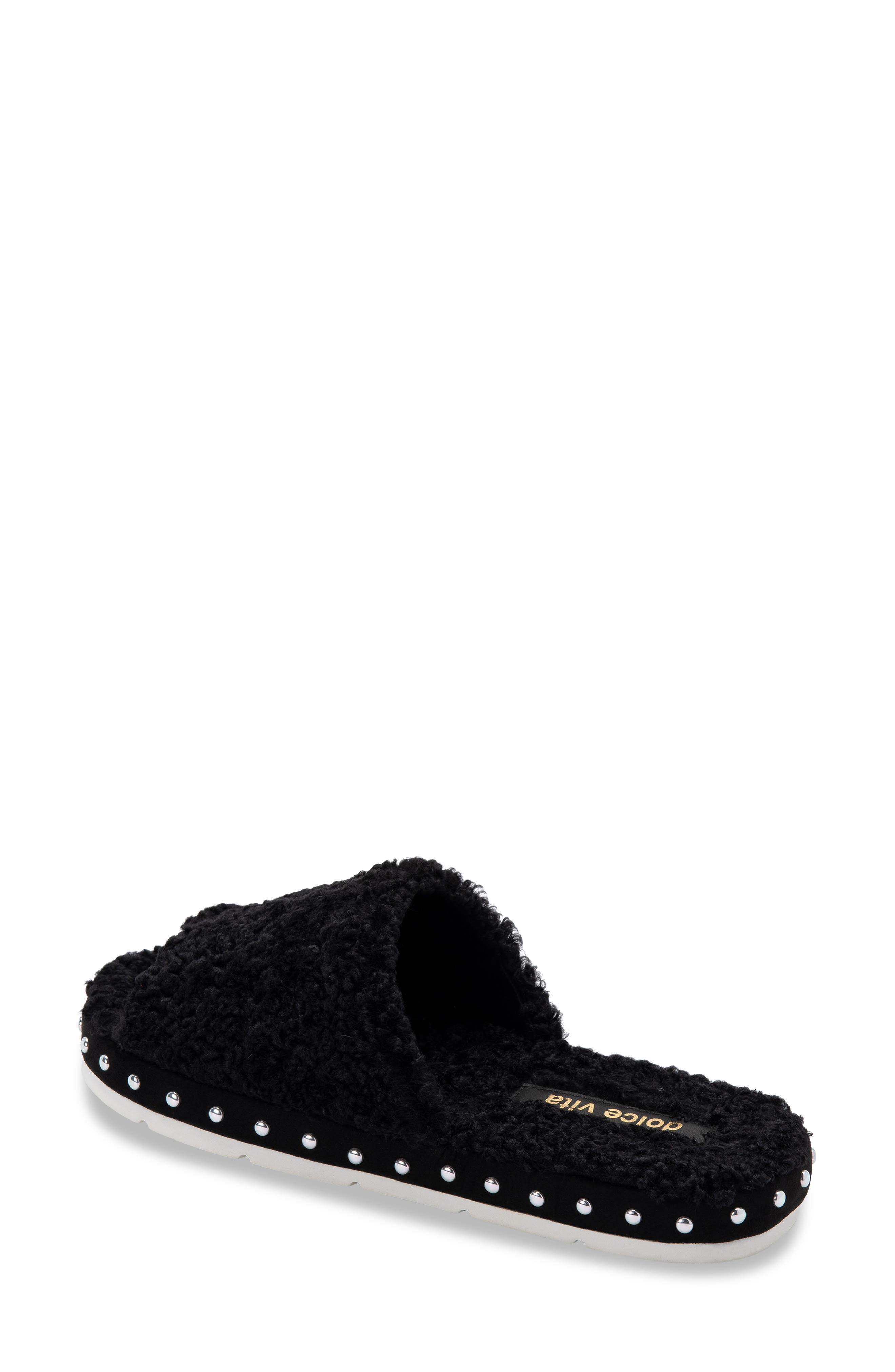 Dolce Vita Faux Fur Platform Slide Slipper, Alternate, color, 