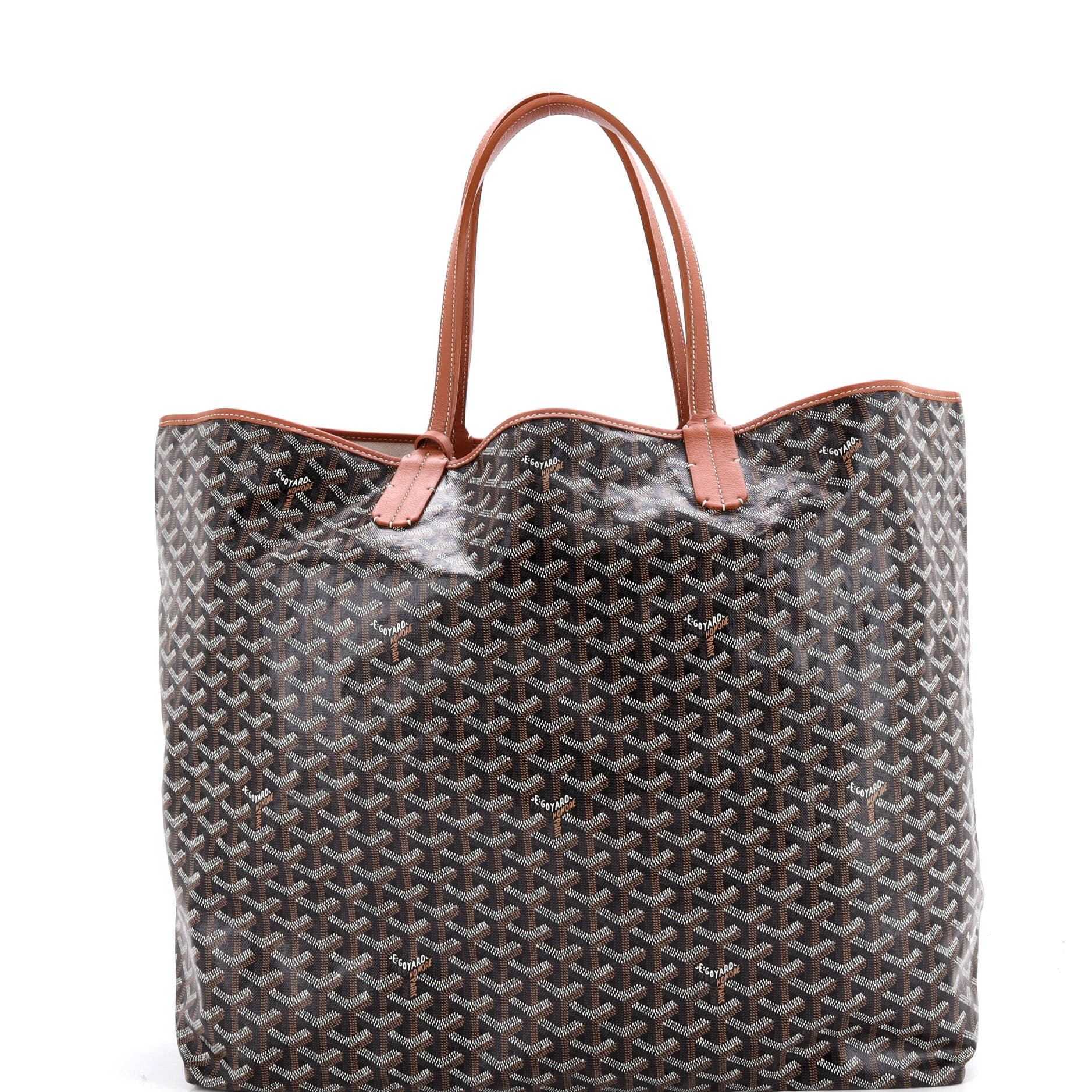 Pre-Owned Goyard Saint Louis Tote Coated Canvas XXL, Alternate, color, Brown
