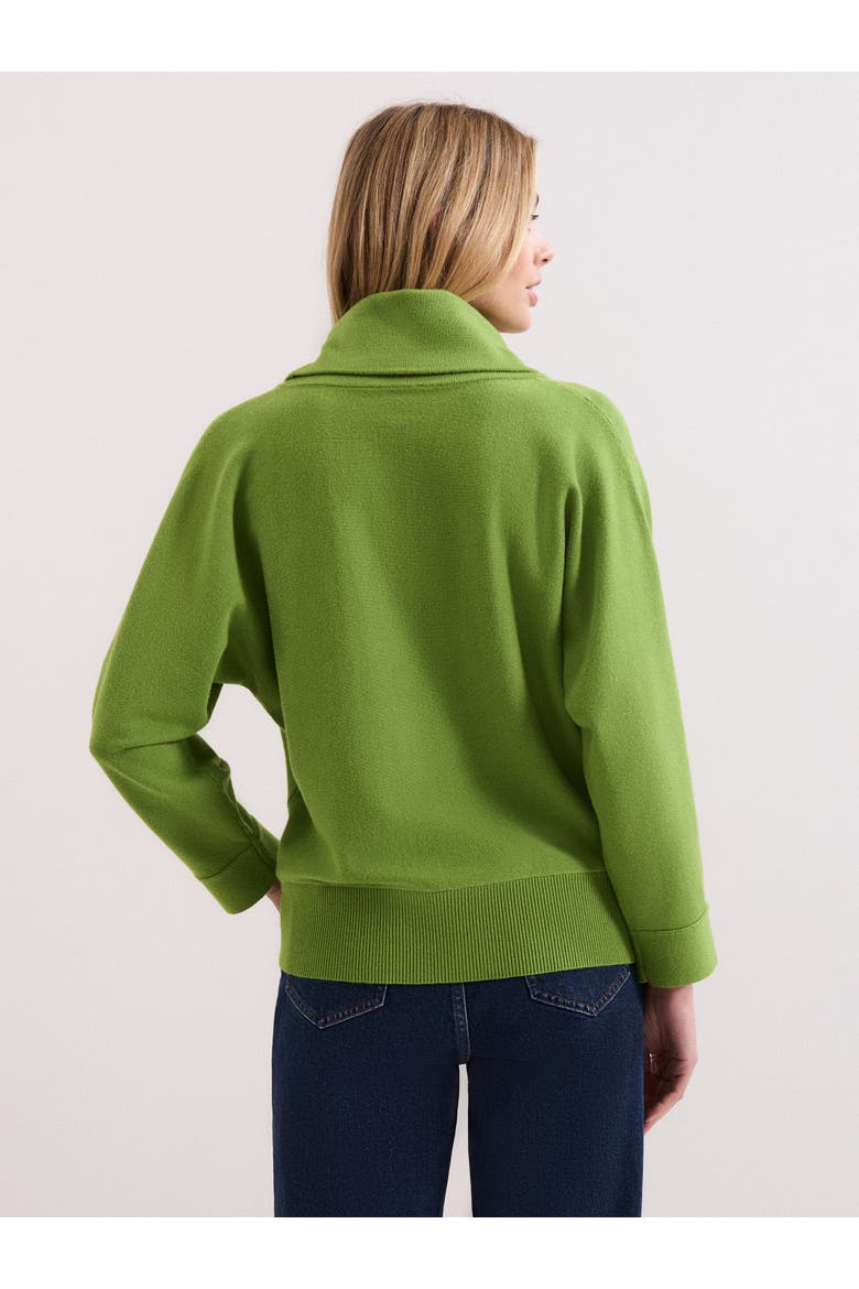 Ribbed Detailing Rosalie Cowl Jumper, Alternate, color, Green
